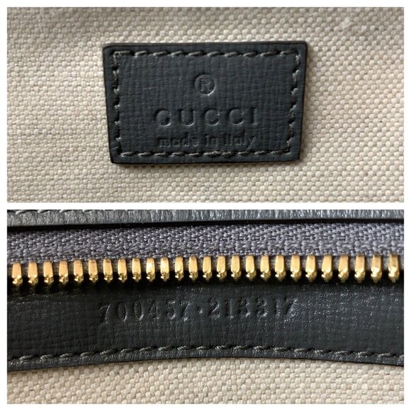 GUCCI Gray Leather Horsebit Shoulder Bag - Picture 9 of 10